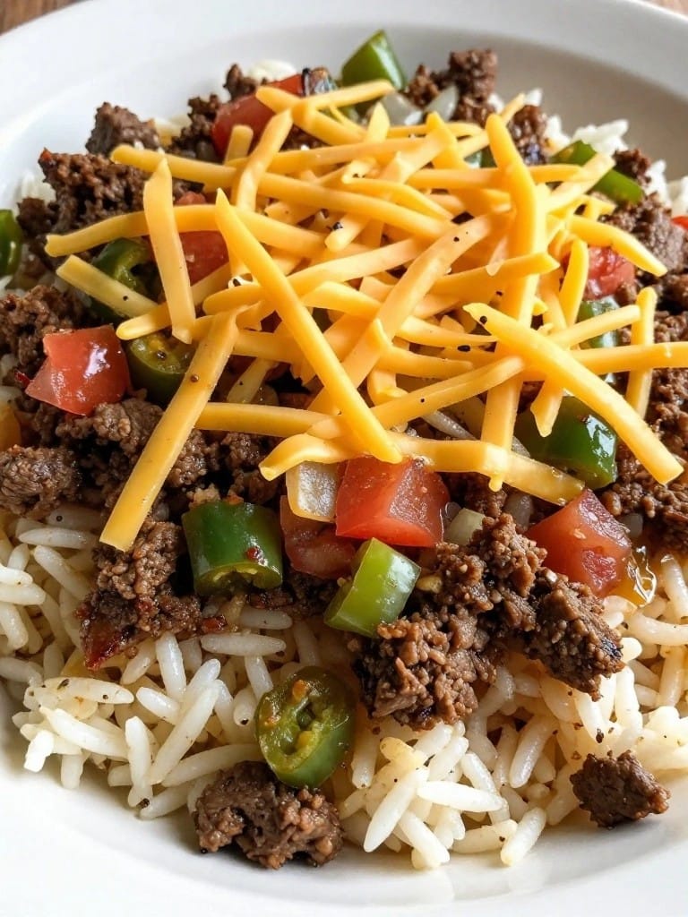 Mexican Beef Taco Rice Casserole