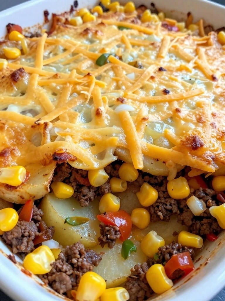 Southwestern Beef and Potato Casserole with Corn