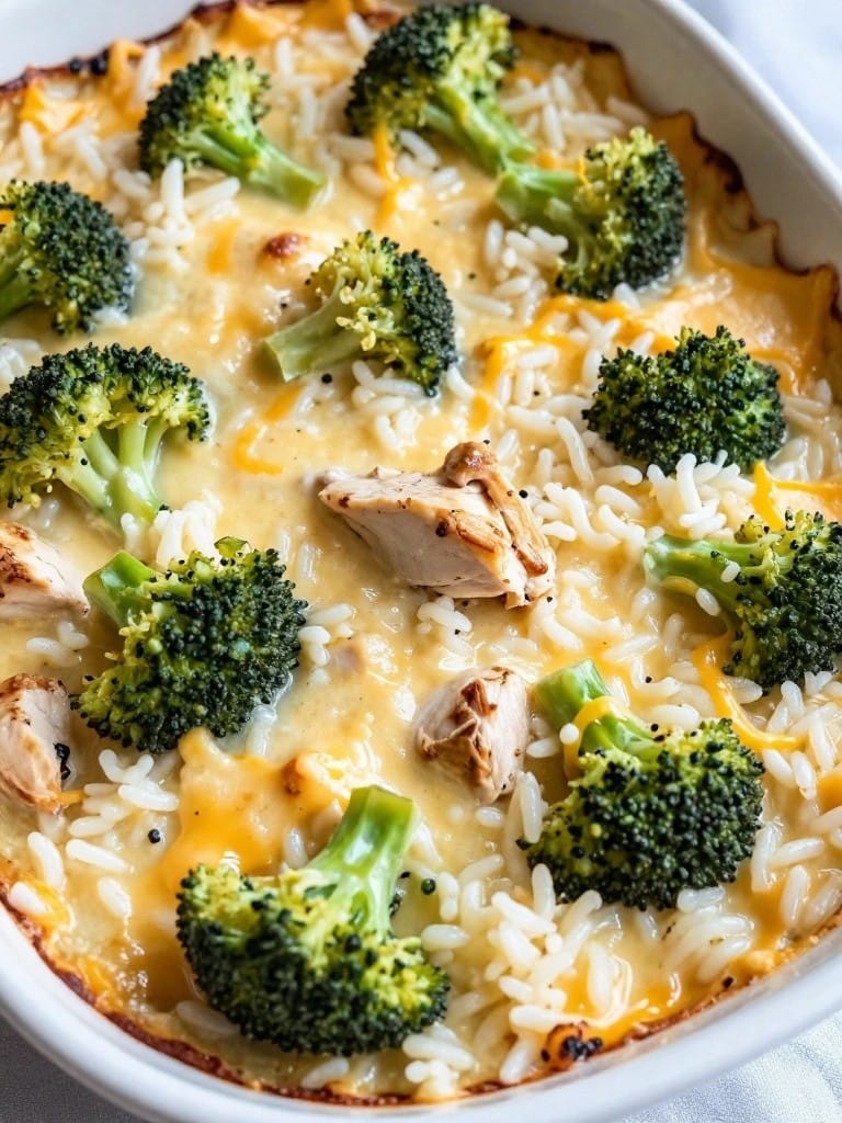 Cheesy Broccoli Chicken and Rice Casserole