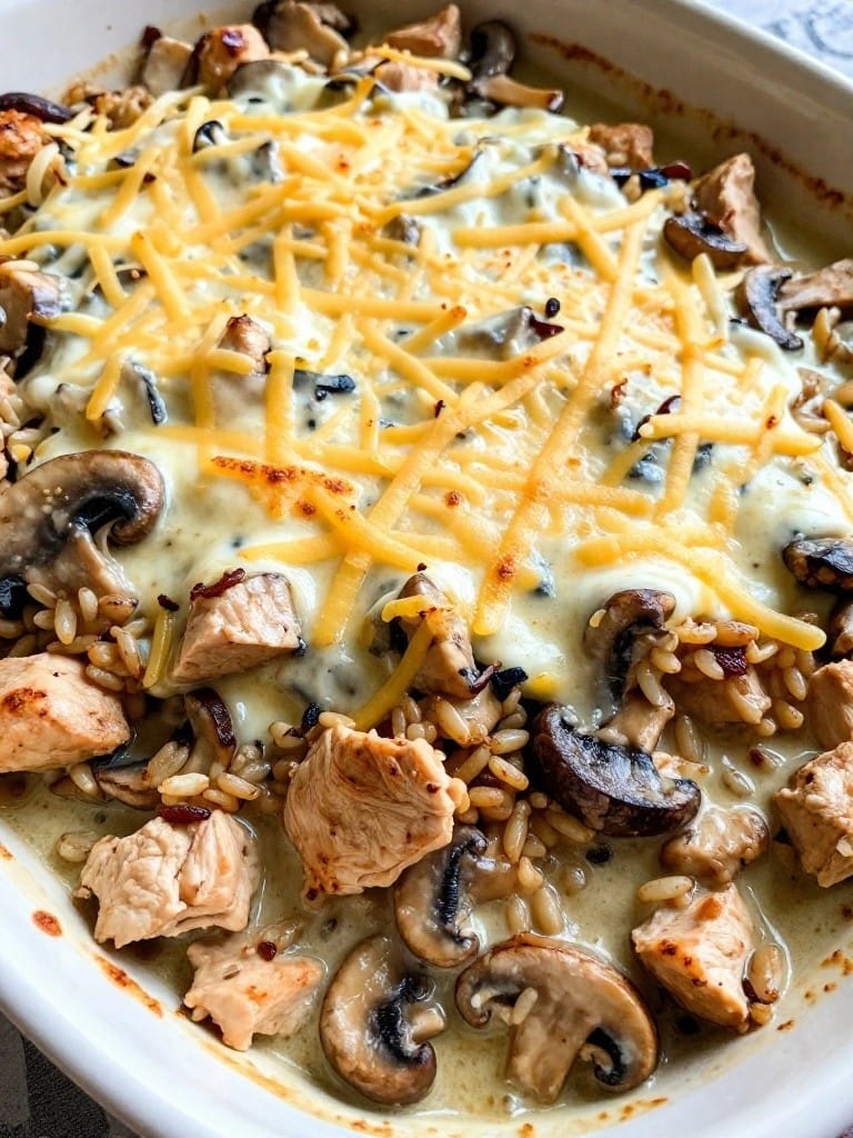 Creamy Mushroom and Wild Rice Chicken Casserole