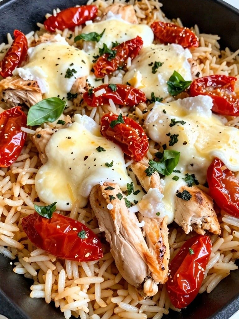 Italian Sun-Dried Tomato Chicken and Rice Casserole