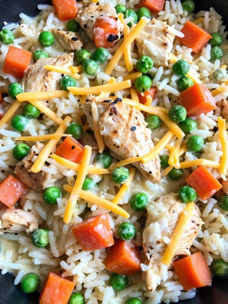 Ranch Carrot and Pea Chicken and Rice Casserole