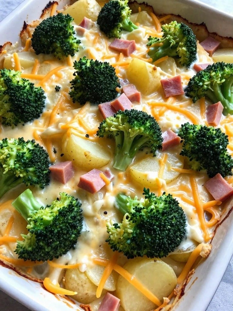 Ham and Broccoli Potato Casserole