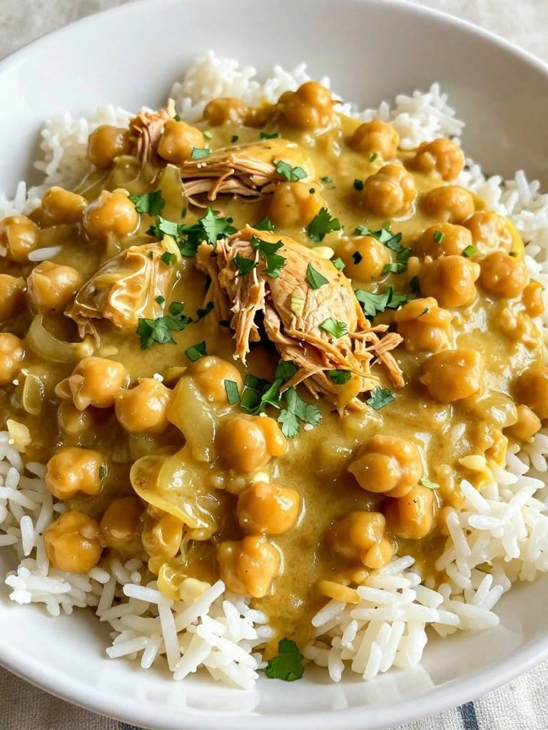 Indian Spiced Chickpea Curry Chicken Rice Casserole