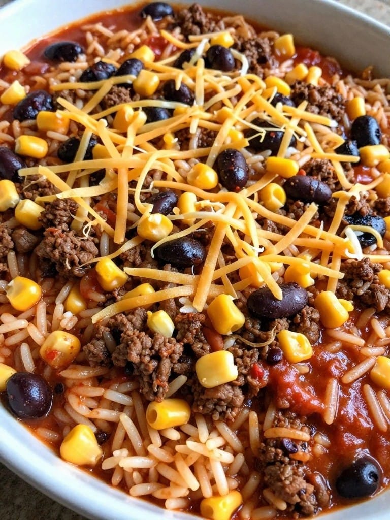 Mexican Beef Enchilada Rice Casserole