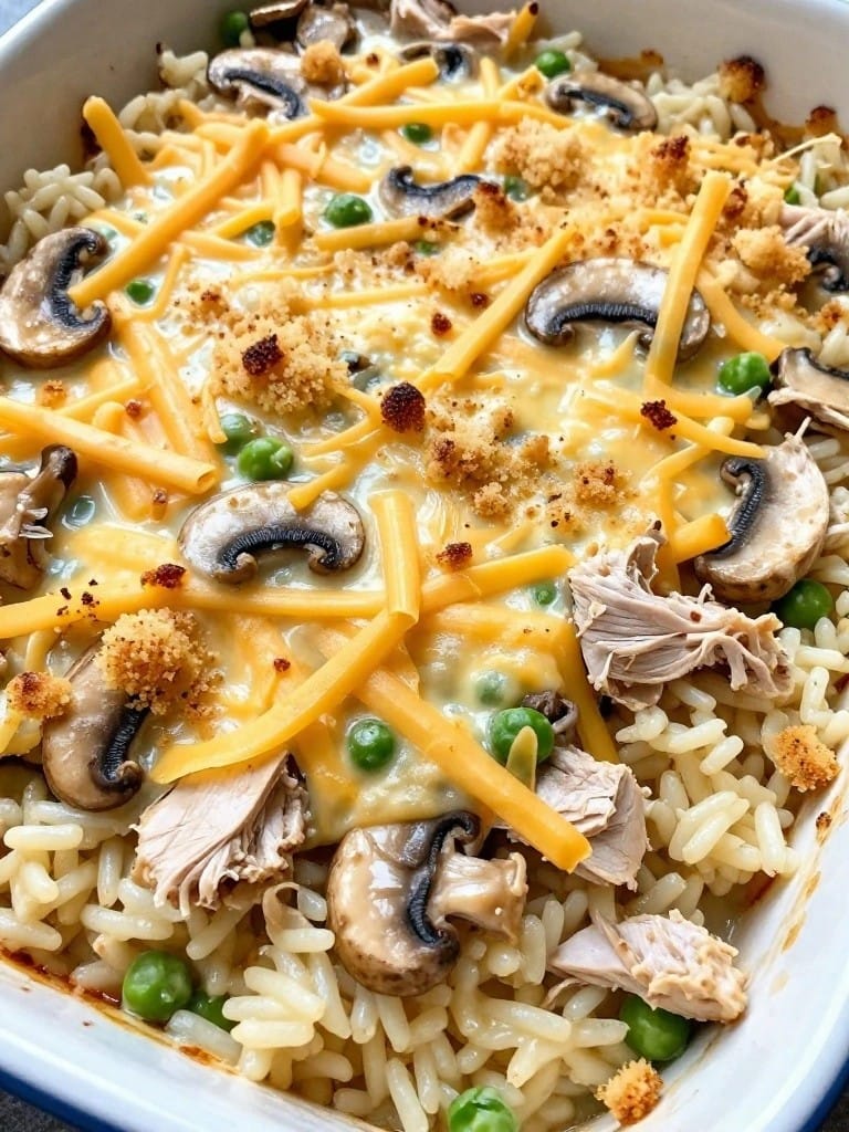 Turkey Tetrazzini Rice Casserole