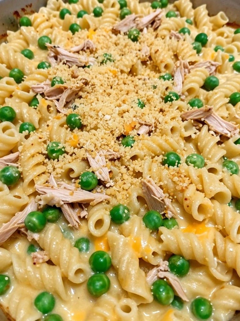 Creamy Turkey and Pea Rotini Bake
