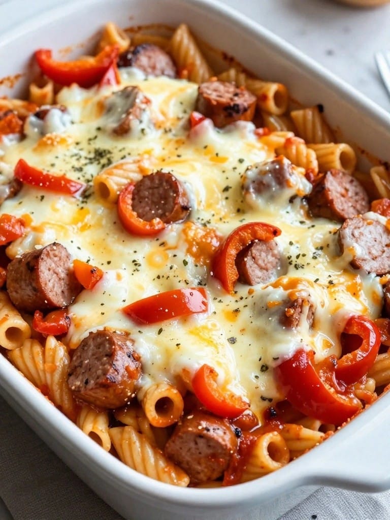 Italian Sausage and Bell Pepper Ziti Casserole