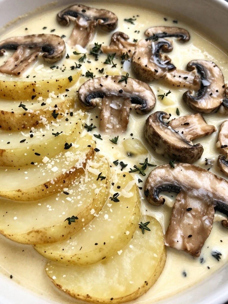 Creamy Mushroom and Thyme Potato Gratin