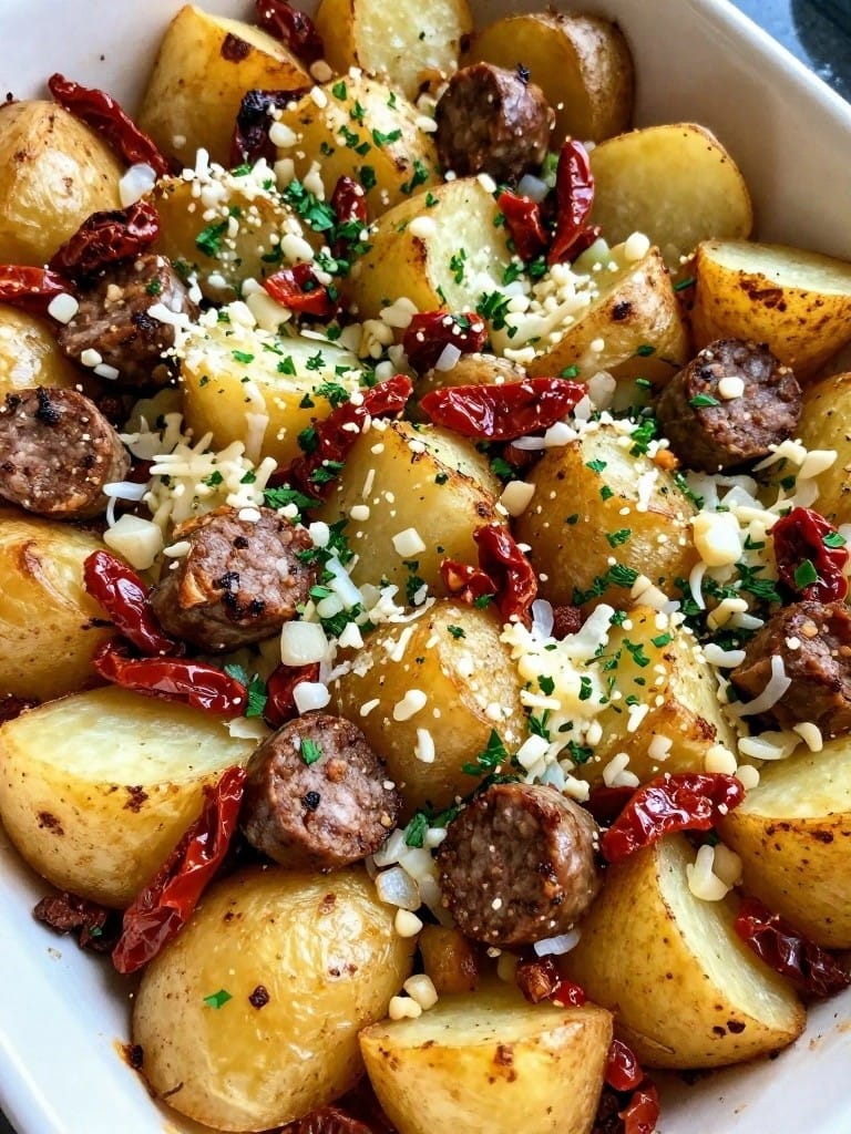 Italian Sausage and Sun-Dried Tomato Potato Bake