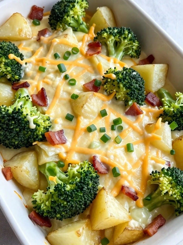 Loaded Broccoli Cheddar Potato Casserole