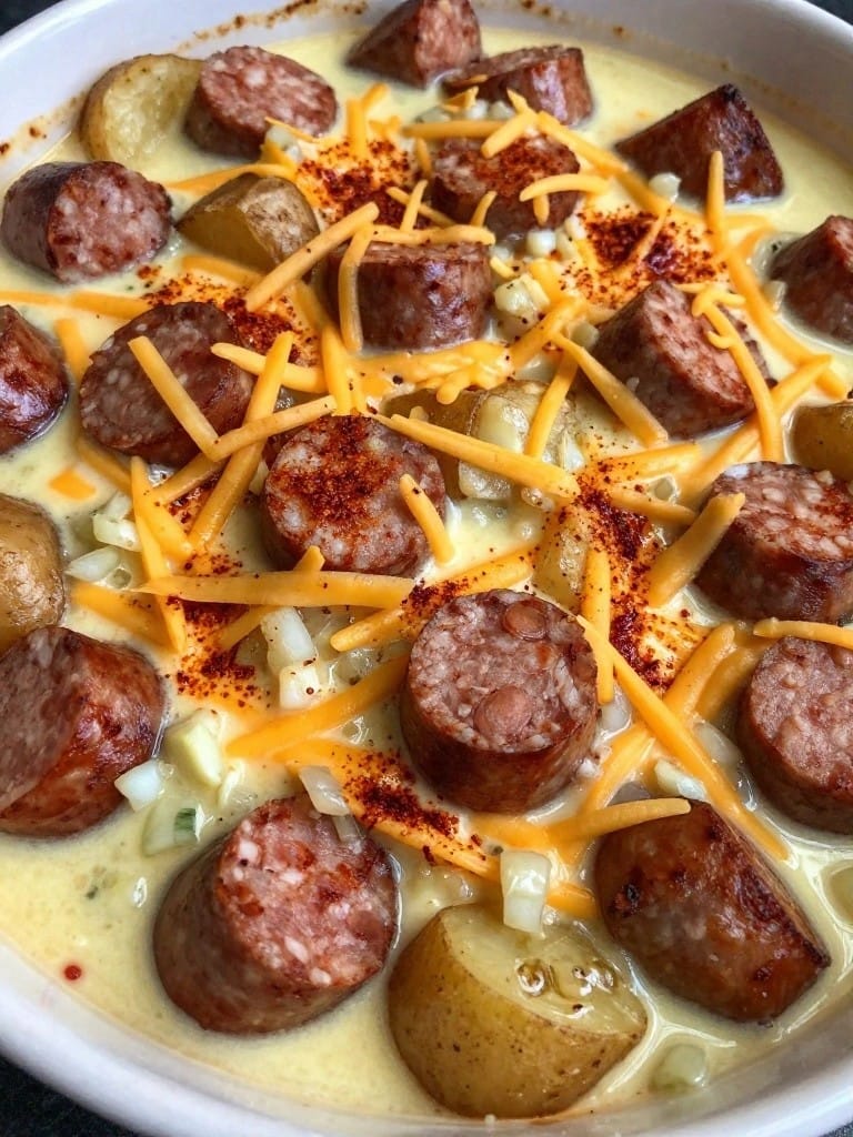 Smoky Kielbasa and Paprika Potato Casserole