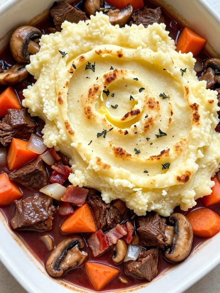 Beef Bourguignon-Style Sweet Potato Casserole