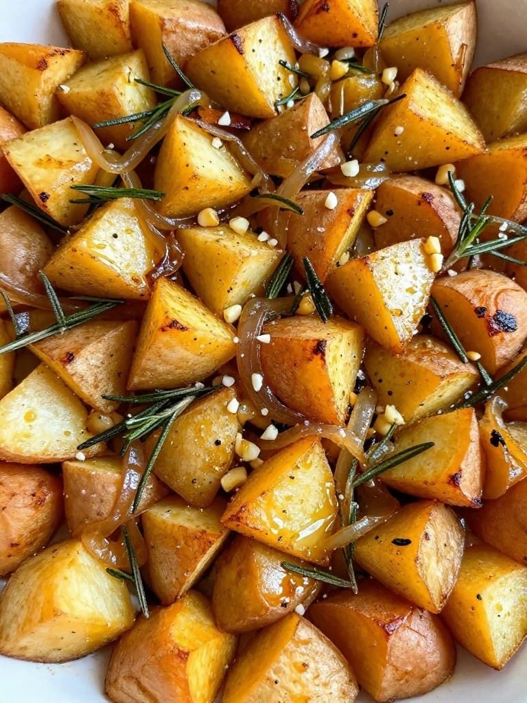 Rosemary Garlic and Caramelized Onion Sweet Potato Casserole