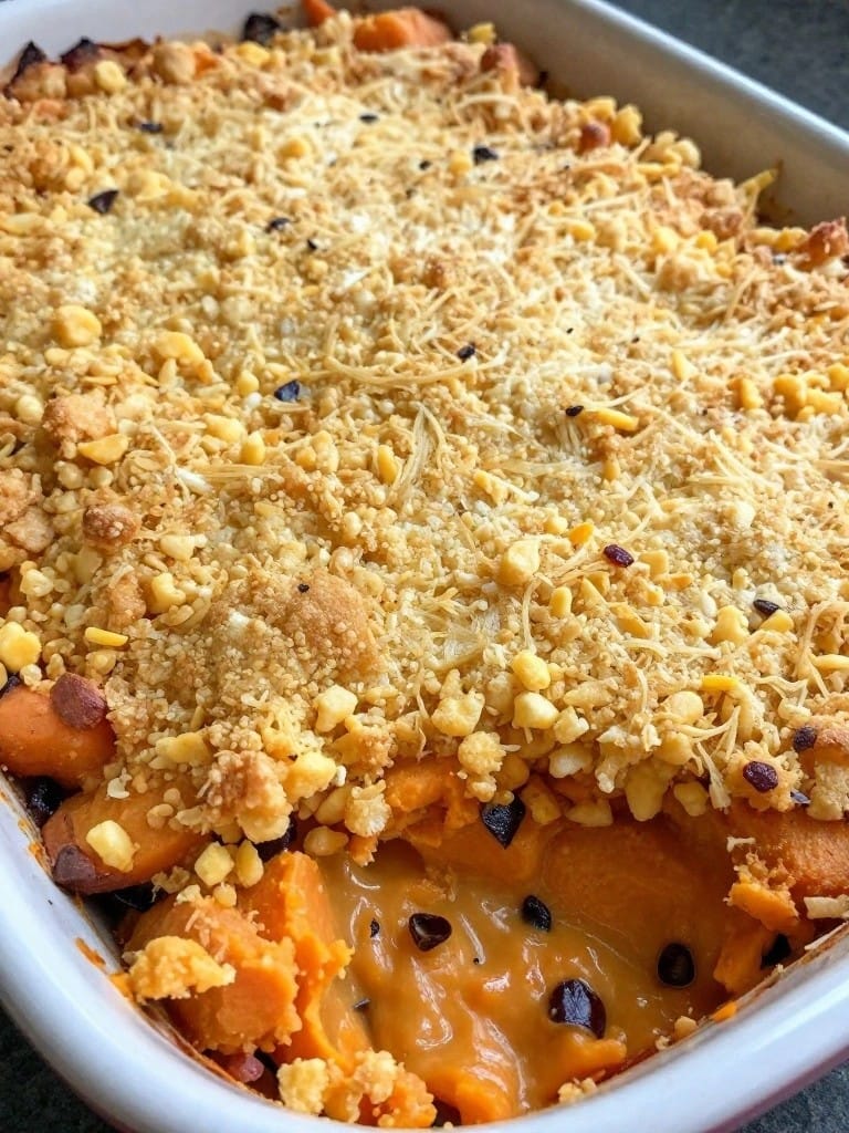 Smoky Chipotle Cornbread-Topped Sweet Potato Casserole