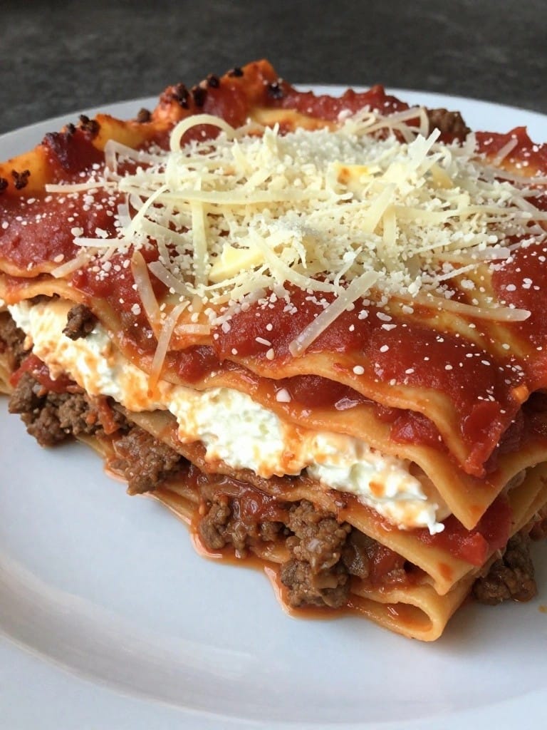 Hearty Beef Bolognese Lasagna with Ricotta Layers