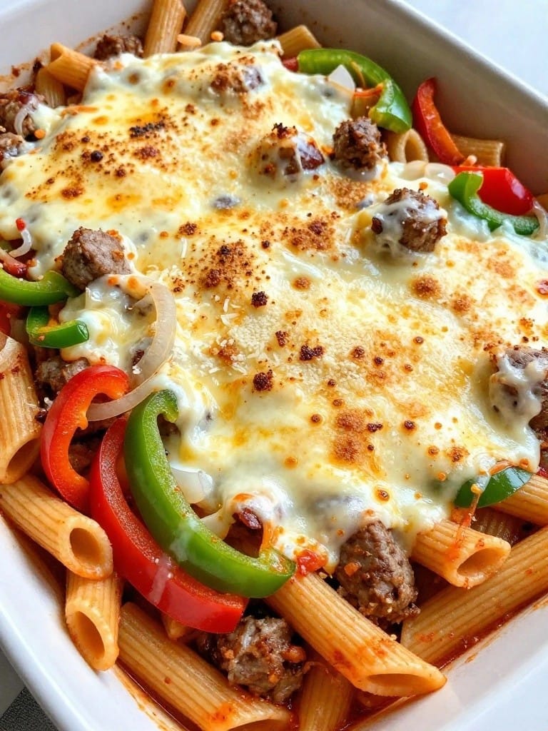 Classic Italian Sausage and Pepper Penne Bake