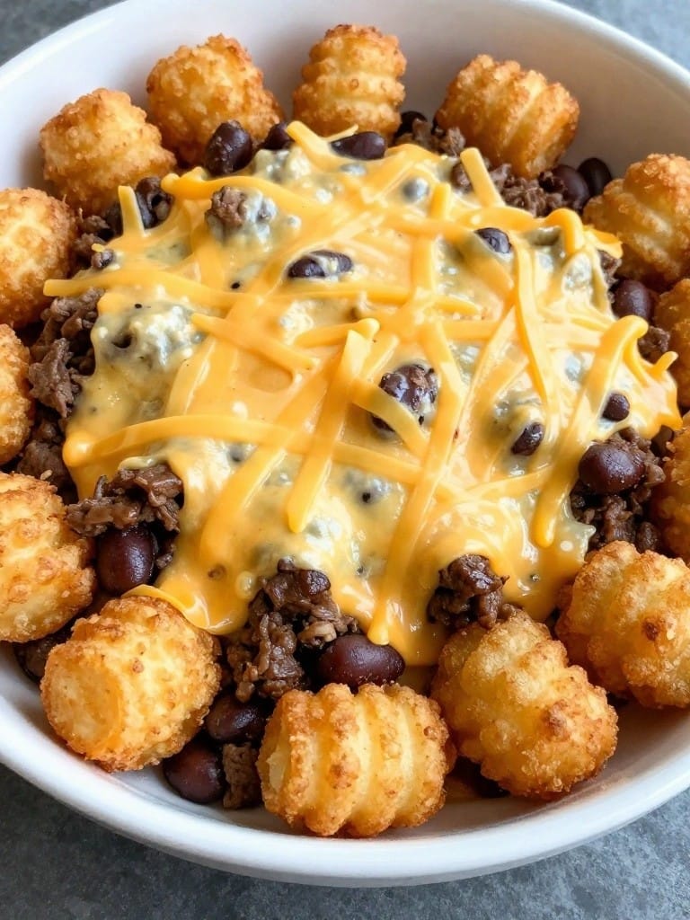 Cheesy Taco Tater Tot Beef Casserole