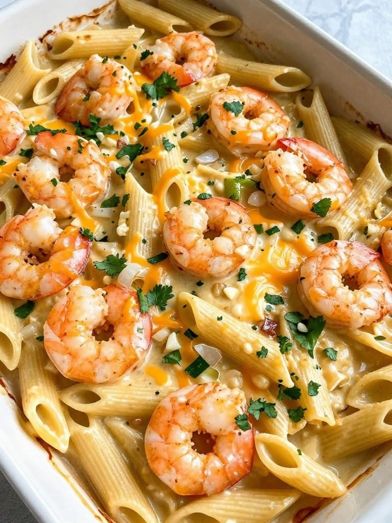 Chipotle Lime Shrimp Pasta Casserole