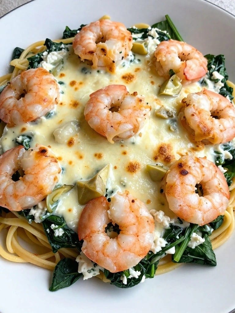 Spinach Artichoke Shrimp Lasagna