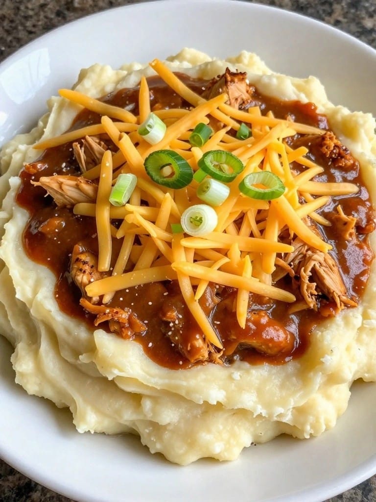 Buffalo Chicken Ranch Mashed Potato Casserole