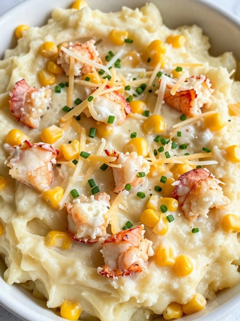 Creamy Lobster Corn Mashed Potato Casserole