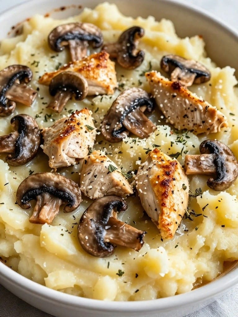 Herbed Chicken and Wild Mushroom Mashed Potato Casserole