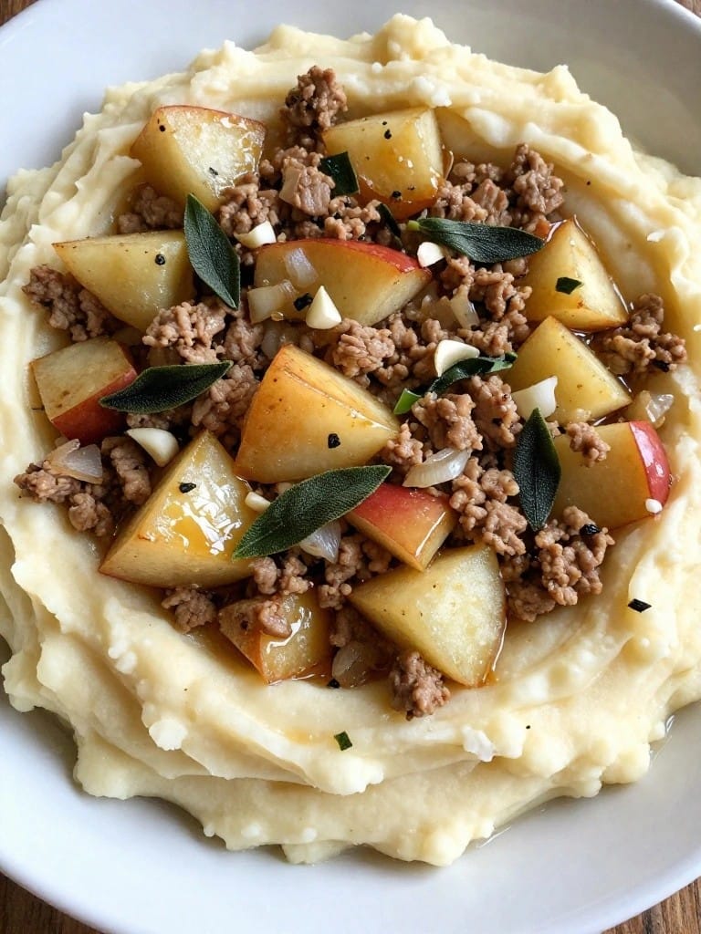 Maple Apple Sage Pork Mashed Potato Casserole