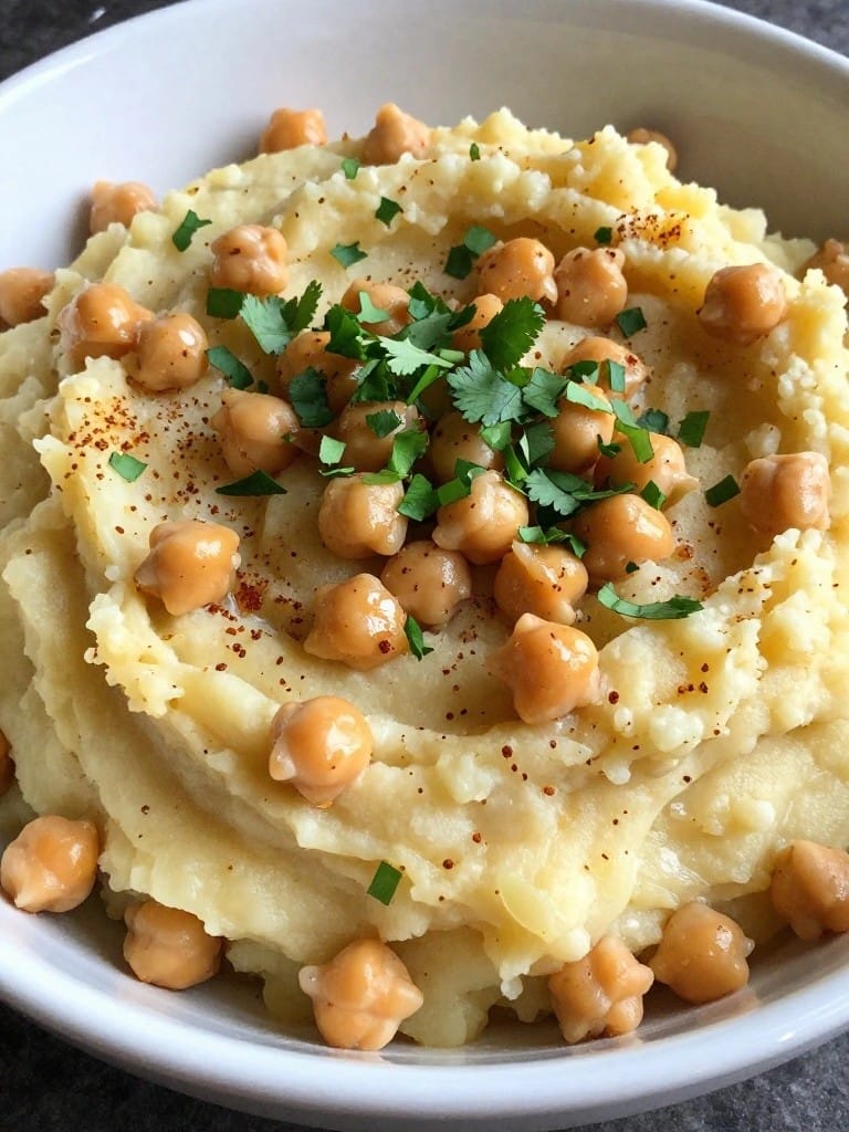 Moroccan Spiced Chickpea Mashed Potato Casserole