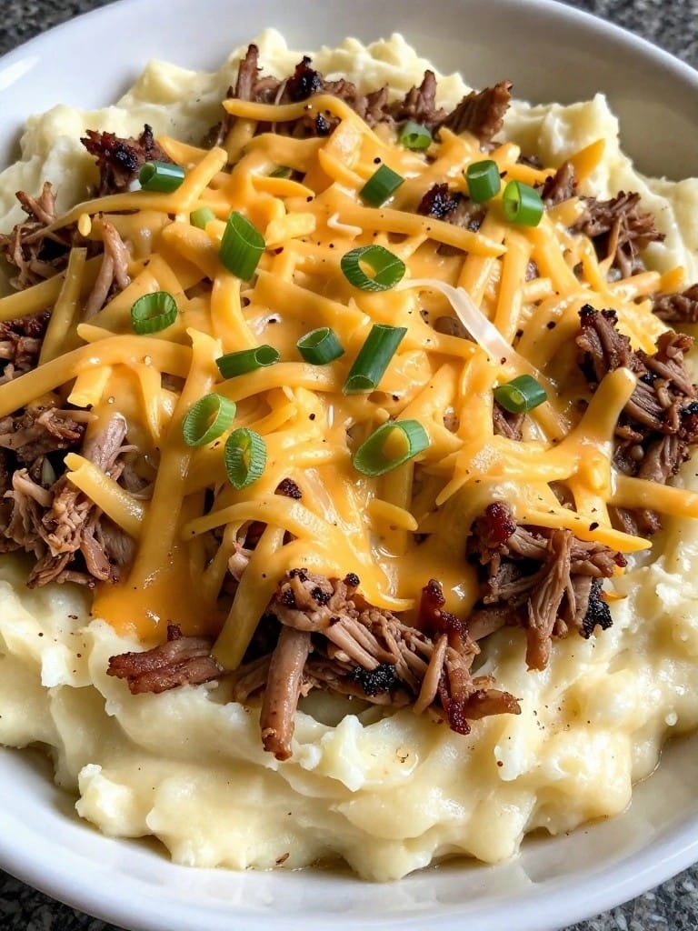 Smoky Pulled Pork Mashed Potato Casserole