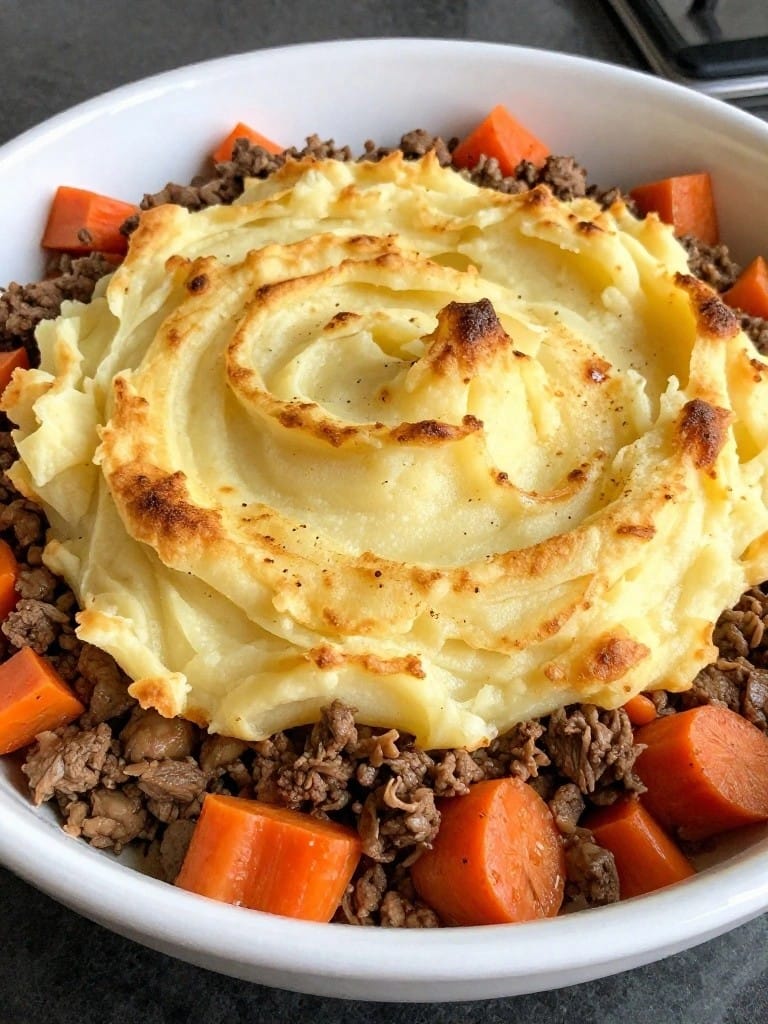 Lean Beef and Carrot Shepherd’s-Style Potato Casserole