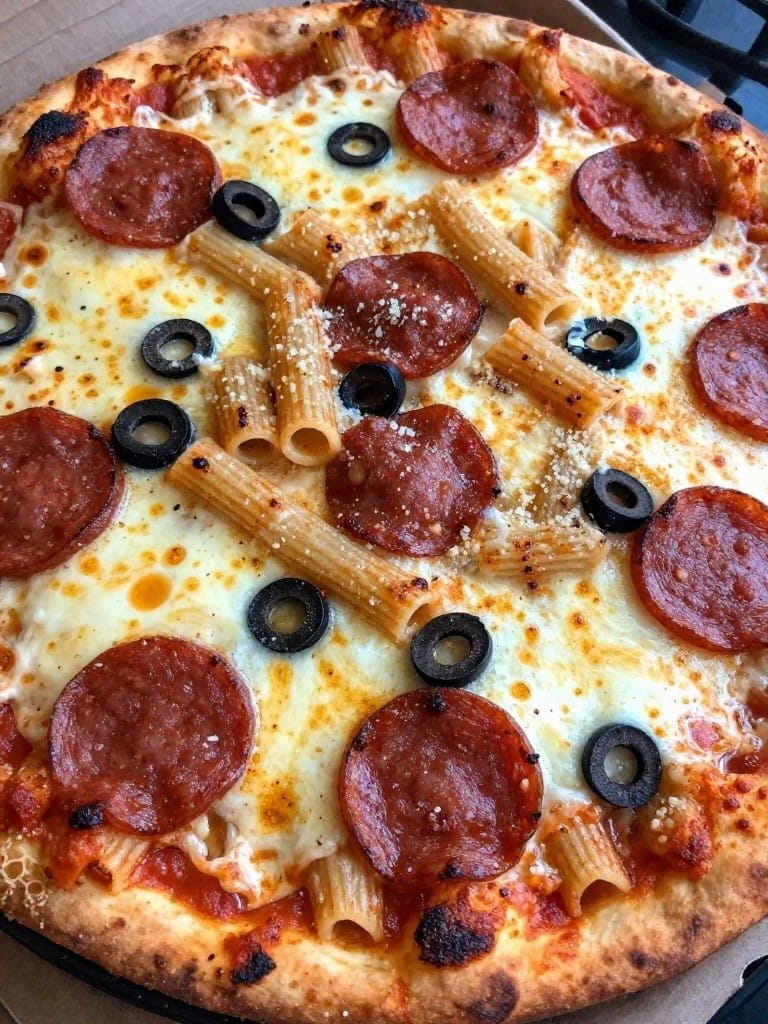 Pepperoni and Olive Pizza-Style Baked Ziti