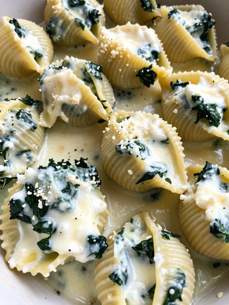 Spinach Ricotta Stuffed Shells with Marinara