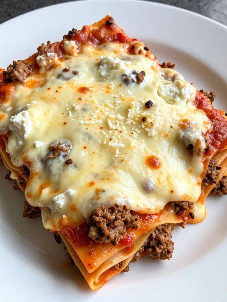 Three-Cheese Lasagna with Turkey Sausage
