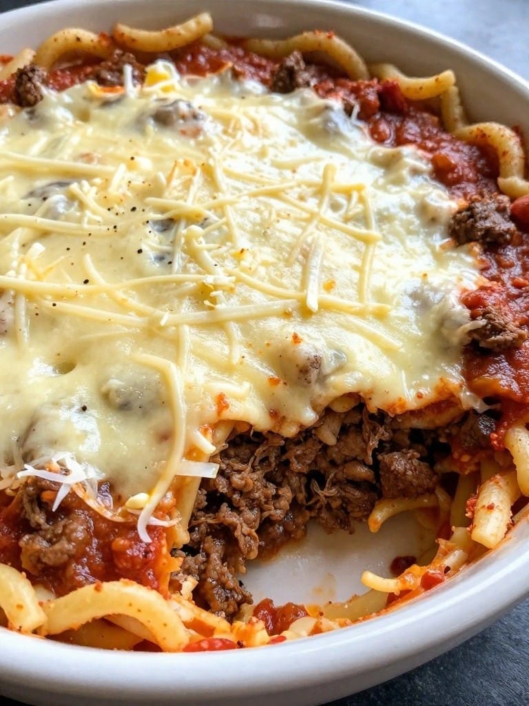 Spaghetti Pie Beef Casserole