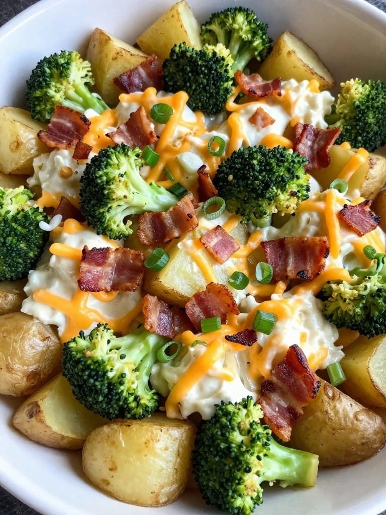 Broccoli Cheddar Loaded Baked Potato Casserole