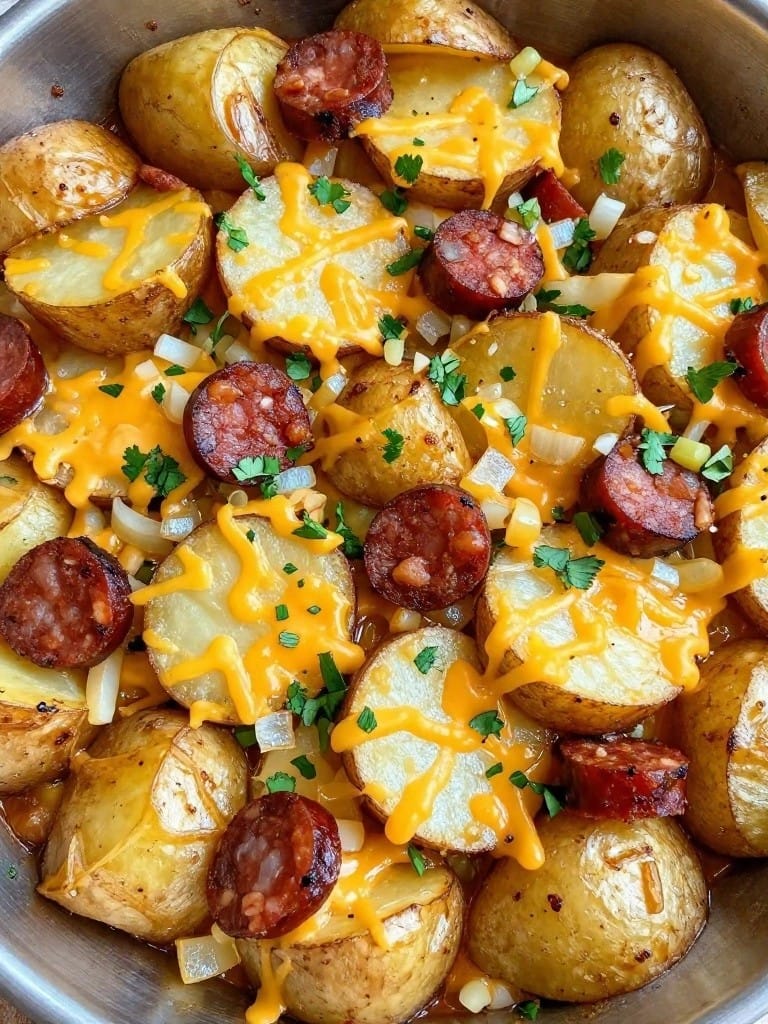 Spicy Chorizo Potato Casserole with Pepper Jack and Cilantro