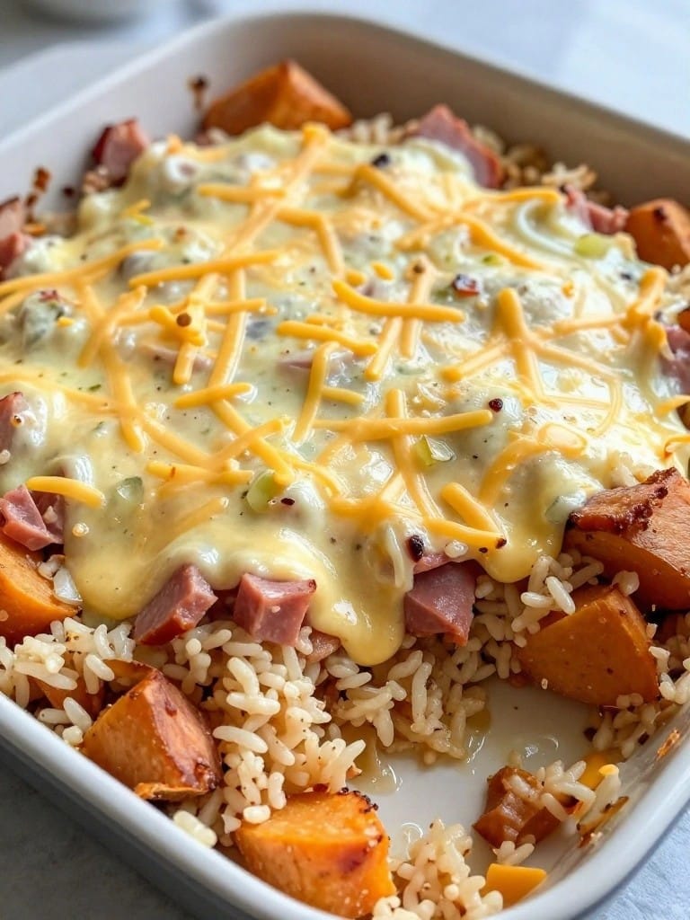 Ham and Sweet Potato Rice Casserole