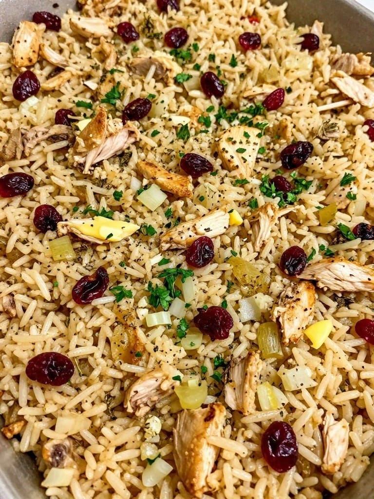 Turkey Cranberry Stuffing-Style Rice Casserole