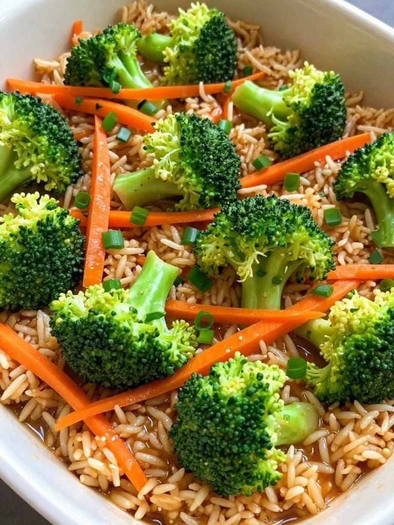 Thai Ginger Broccoli Carrot Rice Casserole