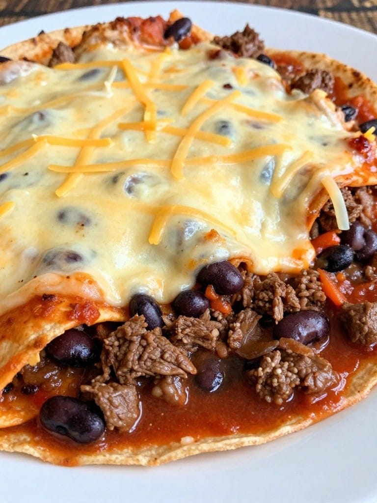 Mexican Beef Enchilada Bake with Black Beans