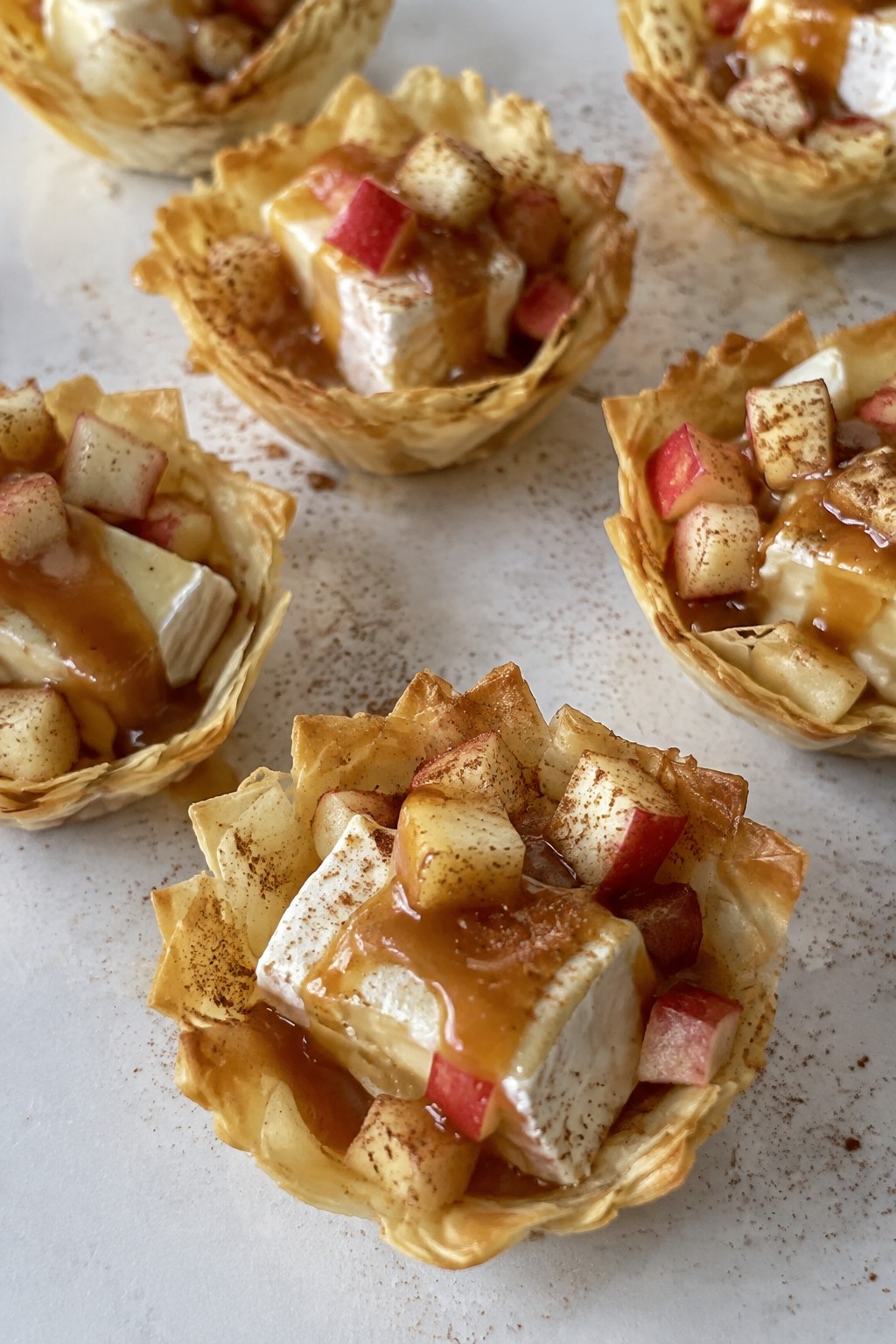 Caramel Apple Brie Phyllo Cups