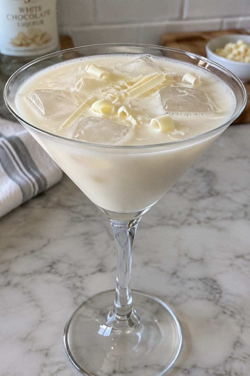Ghostly White Chocolate Vodka Martini
