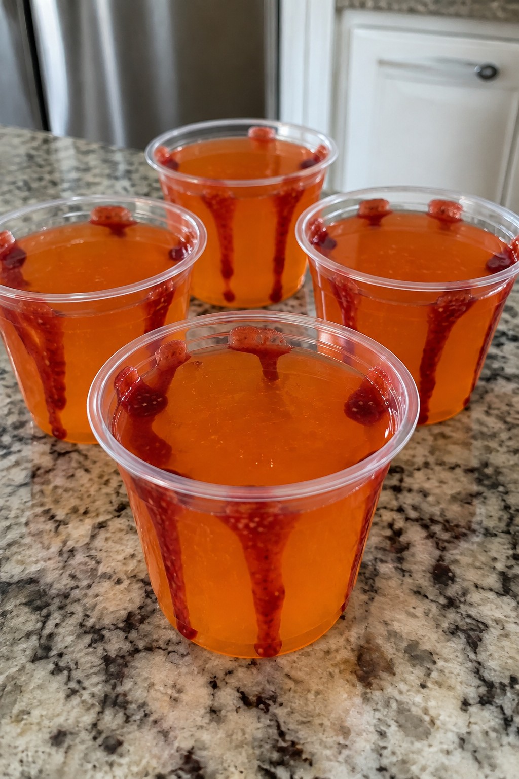 Bloody Orange Jell-O Cups