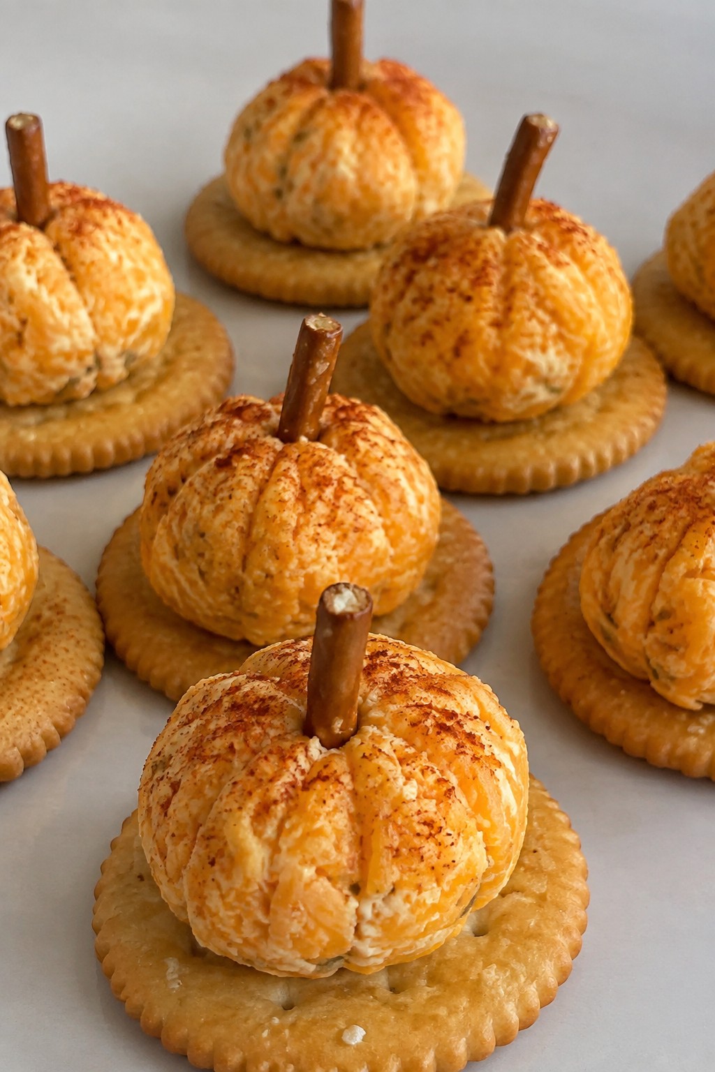 Pumpkin Patch Cheese Ball Crackers