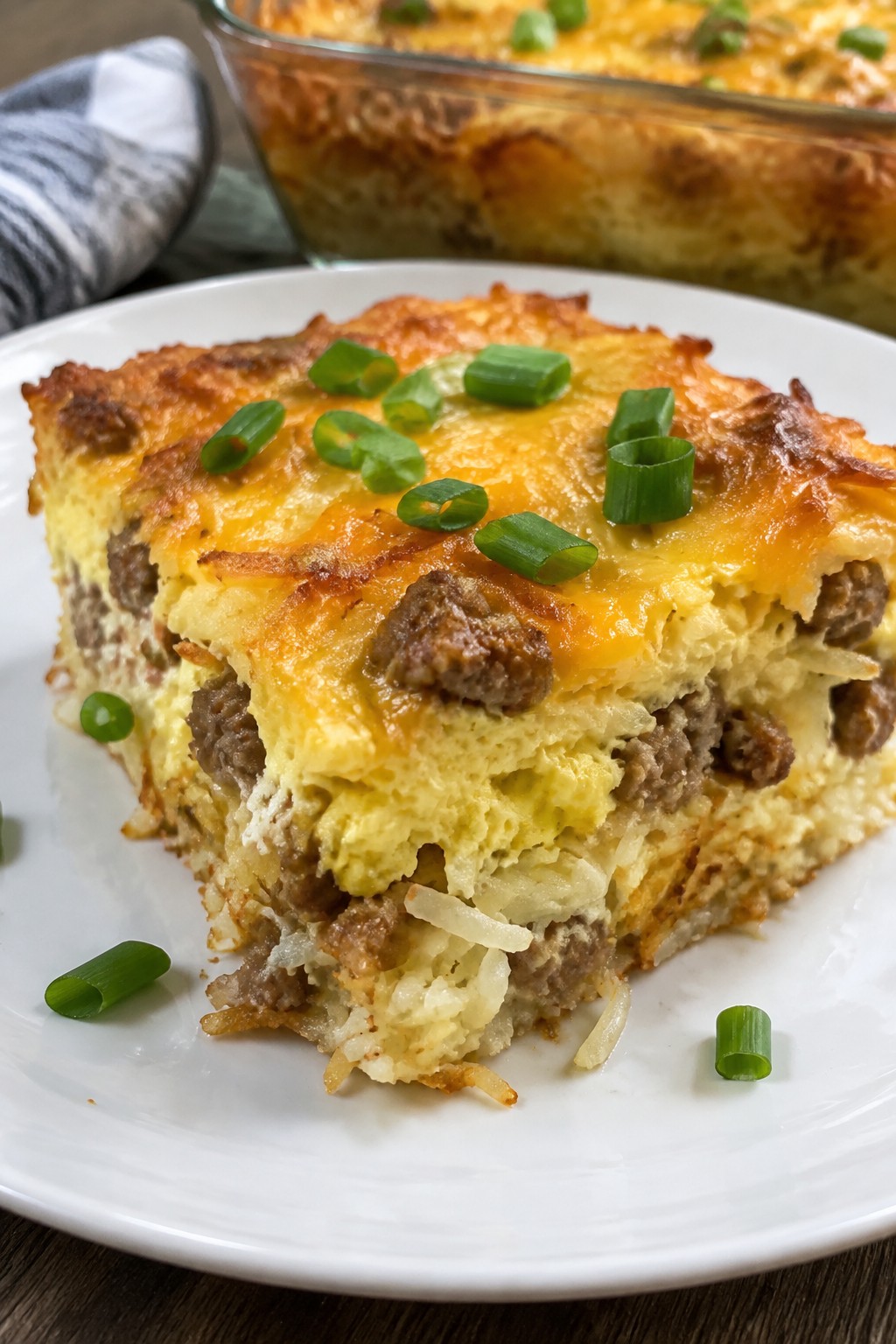 Spooky Sausage Egg Breakfast Casserole with Hash Browns