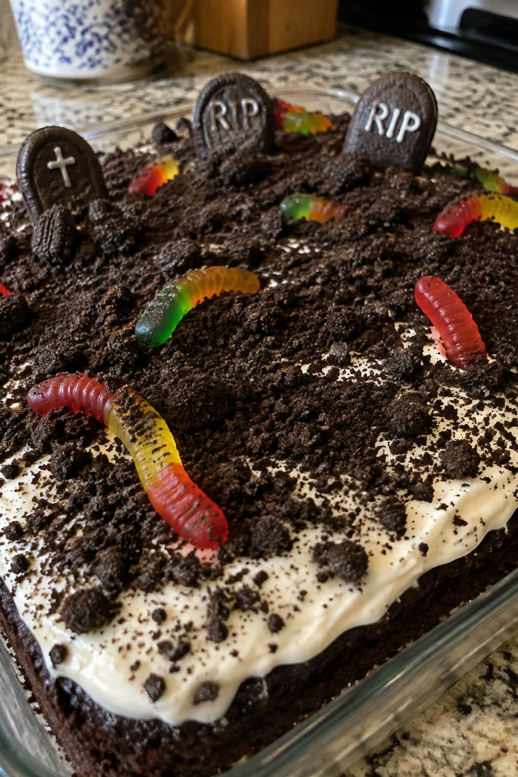 Chocolate Graveyard Cake with Oreo Crumb Topping