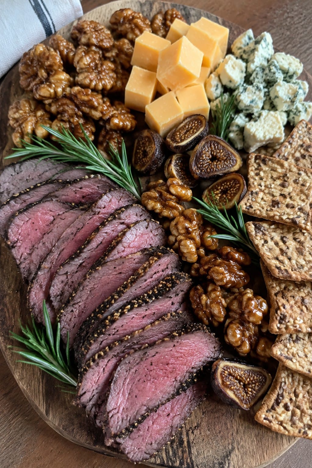Espresso-Rubbed Beef with Walnut Clusters Board