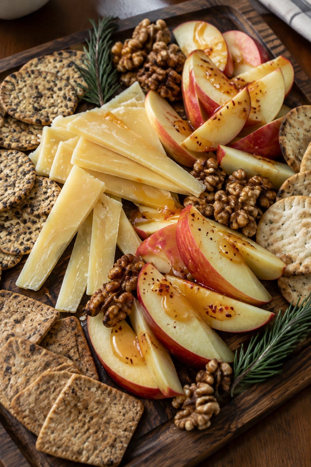 Hot Honey Apple and Aged Cheddar Platter