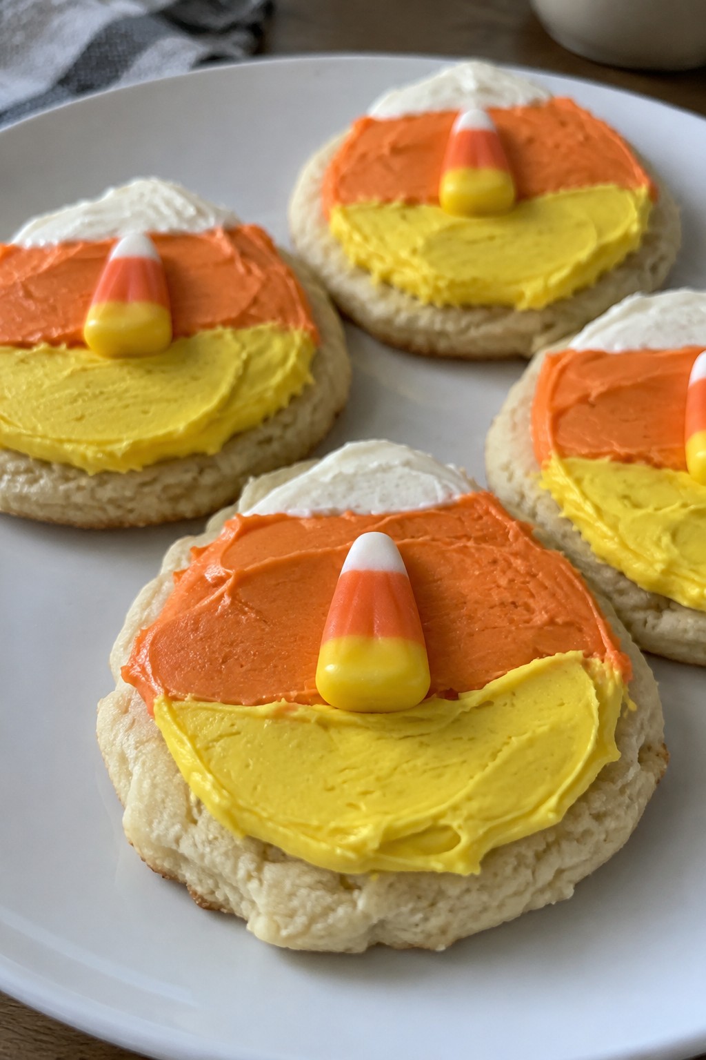 Candy Corn Buttercream Sugar Cookies